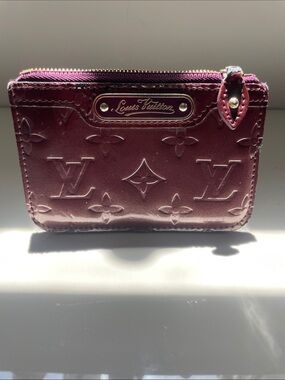 Louis Vuitton Vernis Small Zip Card Holder in Deep Burgundy